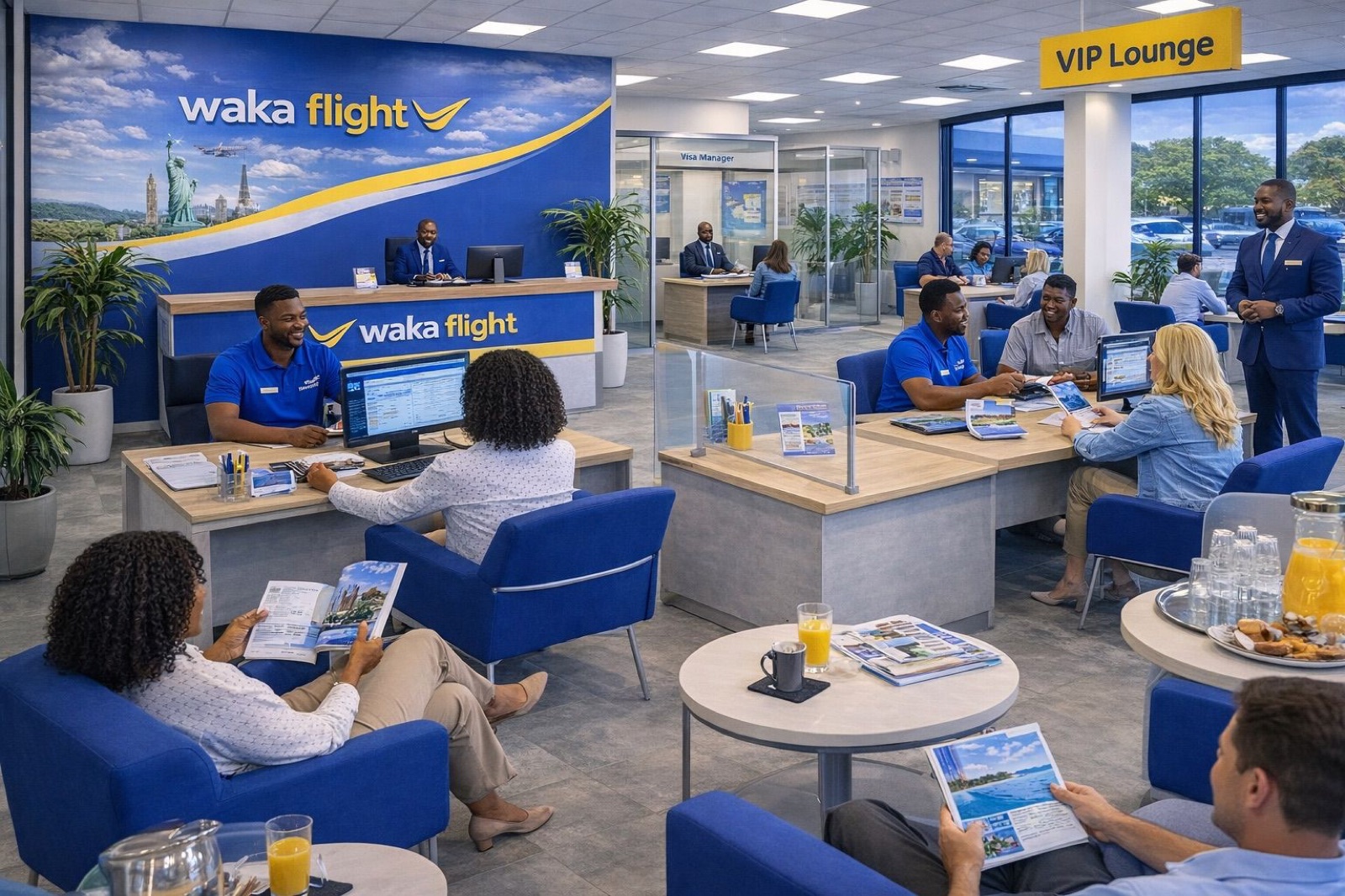 The Waka Flight client lounge